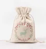 Sac cadeau de Noël Sacs en toile de coton pur avec cordon de serrage 15 sacs de Noël de conception pour enfants Cadeaux Candy