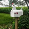 Decorazioni da giardino Fatte a mano Ricevi lettere Cassetta postale in metallo Scatola postale a forma di pollo Mucca Cavallo Ornamento esterno per amante degli animali da fattoria 230603