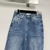 Damen-Jeans, Designer-Jeans, hohe Taille, gerade Hose mit weitem Bein, für dünne Frauen, lässig, Größe S-L-C3 UPW7