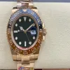 Clean Factory Mens Watch 40 mm 18K Rose Gold GMT 126715 Batman Ceramic Bezel Jubilee Bransoletka CAL 3285 MOCHOM Automati2614