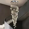 Avizeler led spiral merdiven avizesi kristal villa salonu oturma odası yıldızlar yağmur damlası tasarım çatı asmak lamba ev dekor kapalı aydınlatma