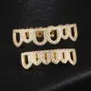 Hip Hop 8 Teath Grillz iceed Out Out Opal Grillz Gold Top Bottom Dental Diamond Grillz for Men Women المجوهرات