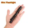 Led Pen Shape Mini Flashlight Aluminium Alloy Flashlights Pocket Portable Anti Wear Black Torch Lamp With Clip Multi Function