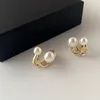 Nieuw Koreaans licht Luxe Pearl Stud -oorbellen voor vrouwen Crystal Zirkon Bloem Temperament oorrang Huwelijksfeestje sieraden