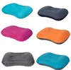 Cojines de almohada inflables ultraligero TPU almohada de aire para sacos de dormir Mochilero al aire libre Camping Viajes Coche avión cuello cintura resto apoyo cojín Alkingline