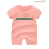 Baby Rompers Dziewczyno Summer Wysokiej jakości Bawełniane ubrania z krótkim rękawem 1-2 lata nowonarodzone kombinezony designerskie