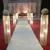 geen licht geen bloemen)groothandel zilveren decoratieve bruiloft gangpad pijler kolom bloem loopbrug vaas stand voor bruiloft decoratie partij decoratie imake965