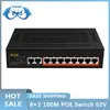 Switchs POE Switch Gigabit Terow Link TE204 10 Porta 100 MBPS POE Switch Switch Alimentatore interno 52V 93W 8+2 Switch Ethernet Fast Ethernet VLAN