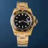 Golden Noble Relogio Masculino Famous Watch GMT Pepsi 40mm Watch 904l Rostfritt stål Keramiskt safirglas Super Luminous Waterproofing armbandsur Montre de de