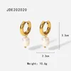 Orecchini a cerchio Fashion Ins Wind Plated 18k Gold Stainless Steel Natural Freshwater Pearl Pendant Ear Ring Women