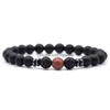 Beaded Men Women 8mm Tiger Eye Energy Beads Armband Gift Elastic Natural Stone Yoga Armelets Bangle 18 Styles Charm smycken HOLD