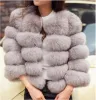 QNPQYX New Fashion Luxury Fox Fur Vest Donna Breve Inverno Giacca calda Cappotto Gilet Varietà di colori per la scelta