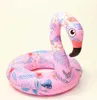 Nytt tecknad tryck Flamingo Swim Rings Water Sports Toys Uppblåsbara flottörer Beach Water Paty Toy Colorful Flatable Floating Animal Raft