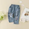 Kläderuppsättningar 2023-05-19 LIORITIIN 0-6 Years Toddler Kids Girl Summer Short Sleeve Tops Denim Trousers Letter Heart Printed