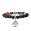 Kralen 7 Chakra Energie Natuursteen Elastische Yoga Kralen Armband Boeddhisme Levensboom Hanger Bedel Sieraden 4 Stijlen Drop Levering Dhlgi