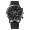 Wristwatches Mens Quartz Clock Waterproof Square Dial Leather Strap Temperament Outdoor Business Wristwatch Relogio Masculino