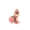 Small Medium Large Crystal Heart Round Rose Gold Flower Metal Anal Beads Butt Plug Jewelry Insert for Female Male