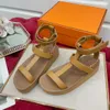 2023 runway show new sweetest cool sandals women sandals thick sole vamp head layer calfskin size 35-42