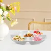 Flatware Sets Container Compartment Fruit Plate Serving Dish Platters Entertaining Tray 25X25X3CM Storage White Melamine Party Trays