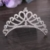 Самые продаваемые свадебные аксессуары, роскошные серебряные свадебные короны со стразами, женские блестящие короны для официальной церемонии