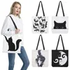 Evening Bags Coloranimal Black And White Dog Printing Ladies Large Capacity Shoulder Bag Leisure Vacation Travel Tote For Girls Gift