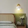 مصباح الجدار مصابيح LED NORDIC LED دافئة السيراميك / الزجاج الظل غرفة نوم بجانب السرير مع سحرة سلك مفتاح درج المنزل