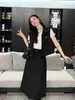 Two Piece Dress designer 23 Summer New Sweet Cool Versatile Triangle Hooded Vest Top Half Skirt Casual Fashion Set Women IF41