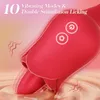 Massagegerät Metoy Double Heads Thrusting Rose Beste Vibratoren mit Dildo für Frauen Klitoris Saugen Stimulation Weiblicher Masturbator