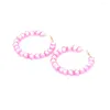 Hoop Earrings Harajuku Sweet Pink Peach Love Heart 2023 Trend Jewelry For Women Girls Exaggerate Cute Korean Party