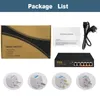 Switches Terow Poe Switch 4port +2 UpLink 100Mbps Fast Ethernet Network 250m Transmission 52V 1.25A VLAN Isolation Series Power Connect