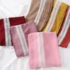 Schals 180/70 cm Frauen Blase Chiffon Spitze Schal Für Muslimische Plain Lange Tücher Turban Arabische Stirnband Shayla Pashmina