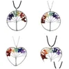 Hanger Kettingen Nieuwe Vrouwen Regenboog 7 Chakra Amethist Levensboom Quartz Chips Ketting Mticolor Wijsheid Natuursteen Drop Levering Dhpau