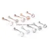 Navel Bell Button Rings 2 Colors Stainless Steel Belly For Women Girls 10 Screw Piercing Bars Ring Body Jewelry Fashion Accessorie Dhrkw