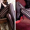 Women Socks Women's Vintage Sexy Black Vertical Stripes Pattern Stretchy Tights Pantyhose Stockings Gothic Clothes Underwear
