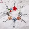 Keychains koreanska graciösa Joker Crystal Keychain Fashion Trendy Shiny Flower Key Holder 2023 Kvinnor Ring eleganta väsktillbehör