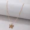 Pendant Necklaces Lovely Butterfly Shape Colorful Rhinestone For Women Design Wedding Party Jewelry Gifts Accessories