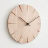 Duvar Saatleri Yaratıcı Nordic Minimalist Saat Ahşap Oturma Odası Klasik Sessiz Modern Tasarım Basit Saat Ev Dekorasyonu W6C