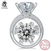 Solitaire Ring Orsa Jewels Luxury Big 5ct de VVS Moissanite Ring for Women Round Round Round Cut Stone لمشاركة الاقتراح الزفاف SMR52 Z0603