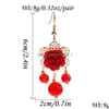 Dangle Lustre Classique D'été Jaune Pierre Fleur Boucles D'oreilles Pour Les Femmes Bijoux Ethnique Rouge Goutte De Mariage Livraison De Bijoux Dhcxr