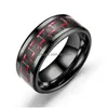 Band Rings Black Carbon Fiber Ring Men Women Steel Womens Mens Finger Man Woman Lovers Fashion Jewelry Jewellery Drop Delivery Dh75G