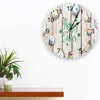 Wandklokken vintage houtstructuur paaseieren print klok kunst stille niet-tikkende ronde horloge voor thuis decortaion cadeau