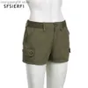Shorts pour femmes SFSIERFI Vintage y2k Cargo Shorts Streetwear taille basse mince pantalon droit été coréen décontracté femme Spicy Girl Shorts 2023 T230603