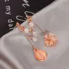 Charm Romantische Elegante Kersenbloem Oorbellen Voor Vrouwen Zoete Licht Roze Lange Tassel Drop Earring Meisjes Partij Bruiloft Sieraden R230603