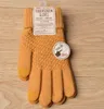 Stickade kvinnliga handskar vinter varma handskar pekskärm vantar håller varma kvinnliga vinter full finger randhandskar mode hösthandskar