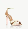 23s/s designer Paris Divine Sandal Aquazzura Talita Pump (Sandals Heel High Heels Kvinnor Sandaler Sandaler Skor Läder Square Toe Mule Walking Lady Sandalias