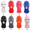 Wholesale Outdoor cycling balaclava Cap knitted full face cover Protective 3 holes ski mask Cycling Motorcycle Skiing Snowboarding Beanie Hat Neck warmer