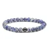 Perlé De Mode Oeil De Tigre Pierre Hommes Bracelet Charme Hématite Cylindre 6Mm Perles De Lave Noire Strand Bracelets Pour Femmes Stretch Bijoux Dhzpm