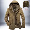 Men's Jackets Men's Wool Hooded Parka Lining Removable 2-in-1 Cotton Coat Winter Thickened Warm Multi Pocket Windproof Military Jacket
