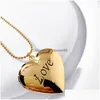 Collane con ciondolo Nuovi gioielli di moda Cuore Fai da te Locket apribile Po Box Collana Love Drop Pendenti di consegna Dha7H