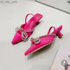 Zapatos para mujer 2022, sandalias de marca de lujo, moda de verano, Transparentes, diamantes de imitación, zapatillas de tacón puntiagudas, zapatos de tacón sexis para mujer